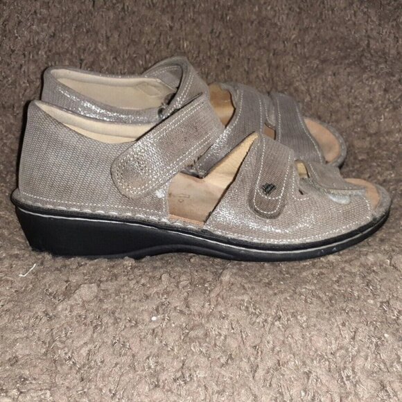 FINN COMFORT-Waldi-Hook Loop-Metallic Nubuck Leather-Size 36D-Excellent - Picture 4 of 7